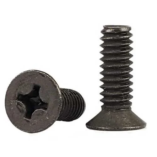 Phillips kereszthornyos süllyesztett fejű csavar DIN 965 4.8 DSB fekete M5x12